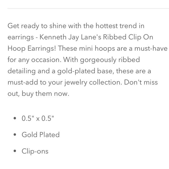 KENNETH JAY LANE RIBBED CLIP ON HOOP EARRINGS - Picture 5 of 5